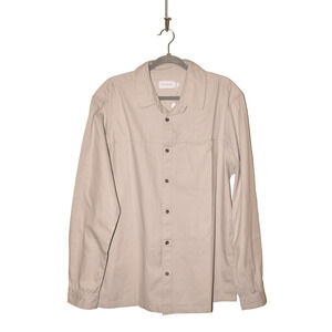 TOPMAN NEW $56 Long Sleeve Twill‎ Shirt in Gray Men's XL